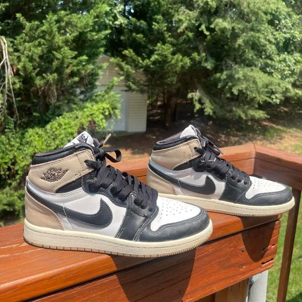 Jordan Youth 1.5  Retro High OG Latte Black and White Sneakers